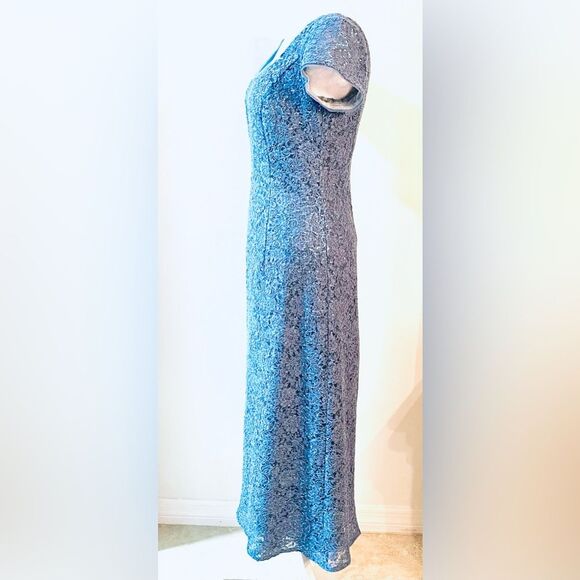 Oleg Cassini Sequin blue gray Cocktail prom Vegas Dress size 2 - Picture 12 of 13